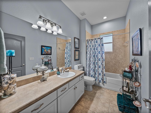 800 Osprey Landing Dr, Lakeland, FL 33813 - full bathroom with toilet, vanity, shower / bath combo, and tile patterned flooring