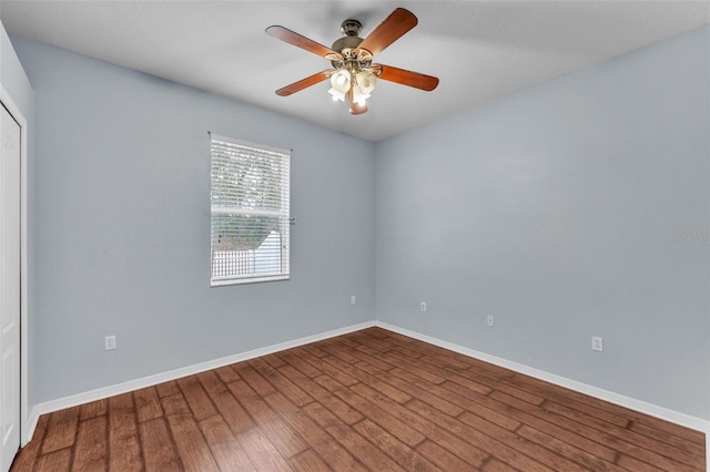 3592 Prescott Loop, Lakeland, FL 33810 - empty room with baseboards, ceiling fan, and wood finished floors