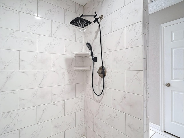 bathroom view of a tile shower
