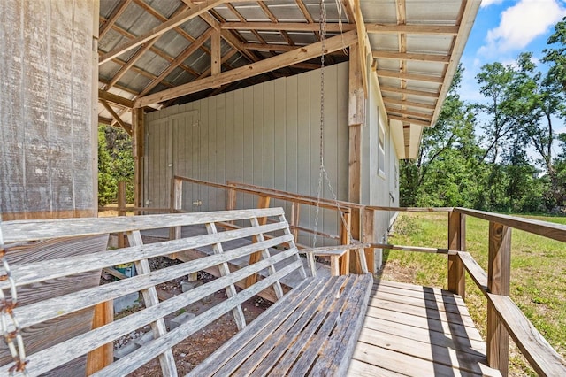 3441 Sherertz Rd, Lakeland, FL 33810 - wooden deck with an exterior structure
