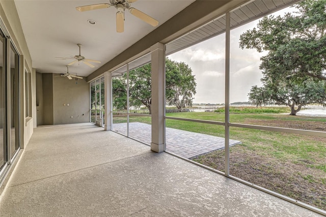 view of patio / terrace with a ceiling fan