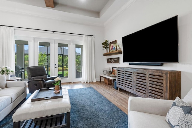 2551 Delphi Woods Cir, Lakeland, FL 33812 - living area featuring french doors and wood finished floors