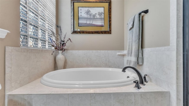 full bathroom with a garden tub