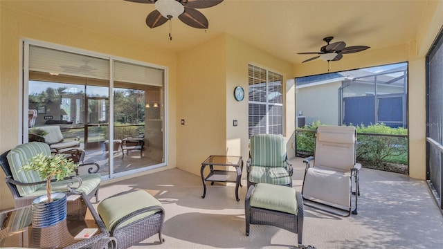 view of patio / terrace with a ceiling fan