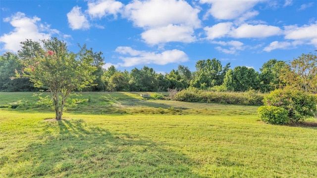 view of grassy yard featuring a view of countryside