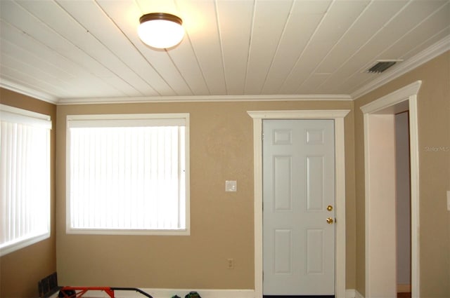 255 S Pennsylvania Ave, Lake Alfred, FL 33850 - entryway featuring crown molding and wood ceiling
