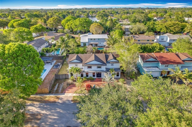 bird's eye view with a residential view