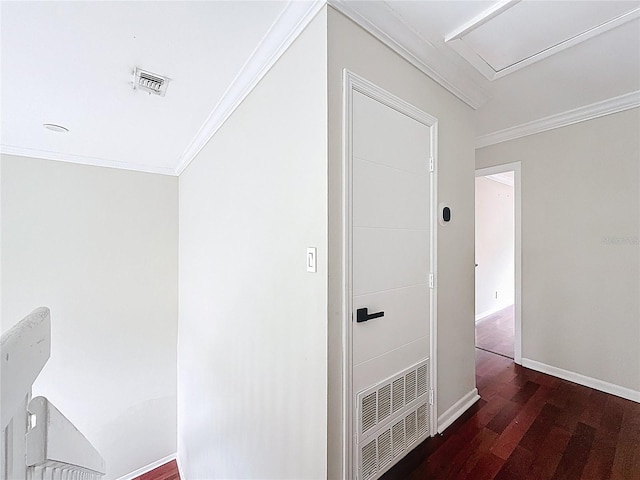 10764 Lenox Rd, Hollywood, FL 33026 - corridor featuring crown molding, wood finished floors, and baseboards