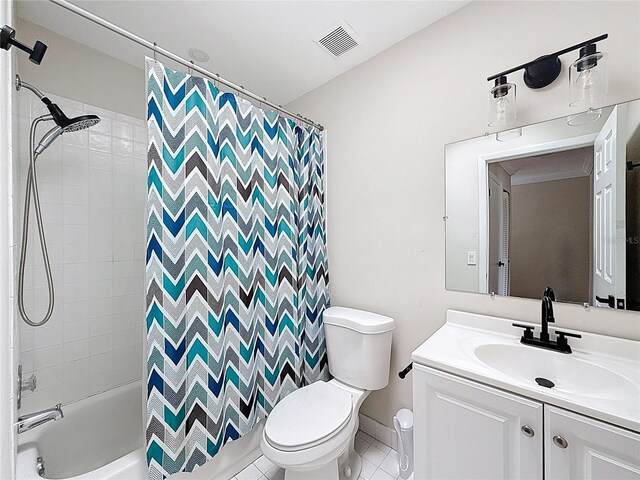 10764 Lenox Rd, Hollywood, FL 33026 - bathroom with toilet, vanity, shower / tub combo with curtain, and tile patterned floors