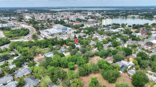716 S Franklin Pl, Lakeland, FL 33815 - aerial overview of property's location with a large body of water and nearby urban area