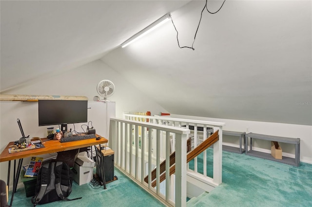 716 S Franklin Pl, Lakeland, FL 33815 - home office featuring carpet floors and vaulted ceiling