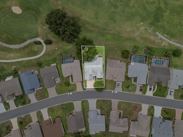 6086 Swallow Dr, Lakeland, FL 33809 - aerial view of residential area featuring property parcel outlined and a golf club