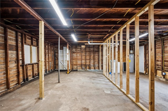 unfinished below grade area with water heater