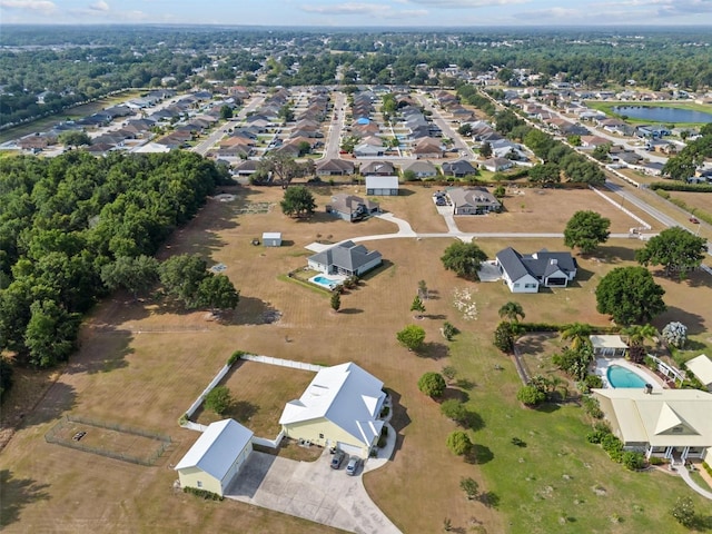 8909 N Campbell Rd, Lakeland, FL 33810 - aerial overview of property's location featuring nearby suburban area and a nearby body of water