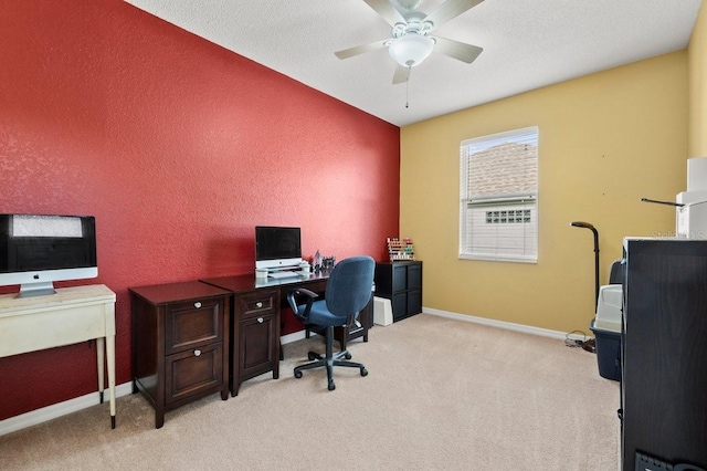 4041 Byrds Crossing Dr, Lakeland, FL 33812 - office area with light colored carpet, ceiling fan, and baseboards