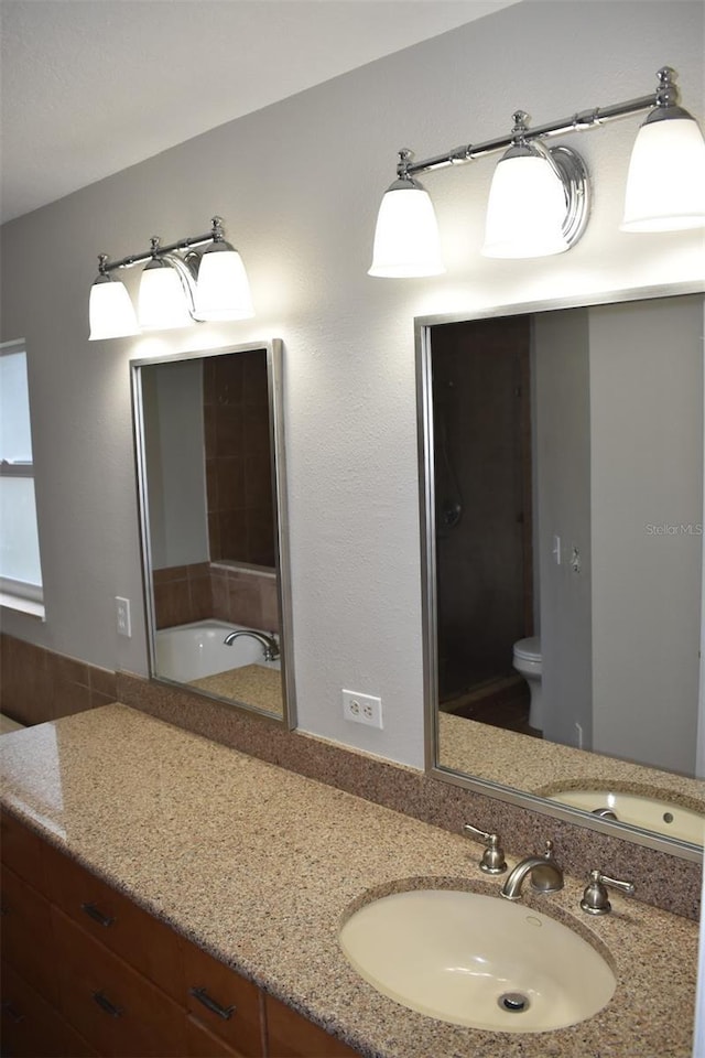 bathroom with vanity and toilet