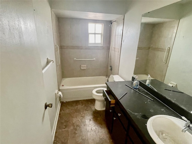 4038 Lehman Ln, Lakeland, FL 33813 - bathroom featuring toilet, washtub / shower combination, and double vanity