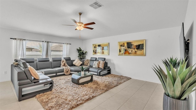 2991 Flying Blackbird Rd, Bartow, FL 33830 - tiled living area featuring ceiling fan