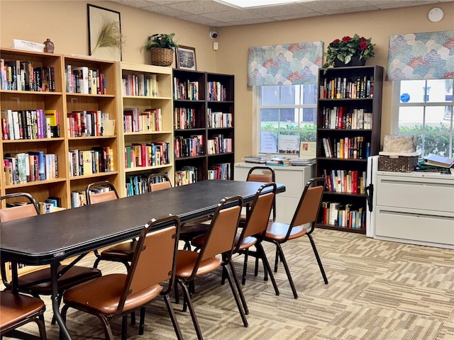 3798 N Chandler Dr, Hernando, FL 34442 - home office with a paneled ceiling, bookshelves, and plenty of natural light