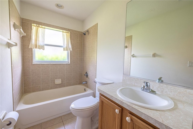 3798 N Chandler Dr, Hernando, FL 34442 - bathroom with toilet, bathing tub / shower combination, vanity, and tile patterned floors