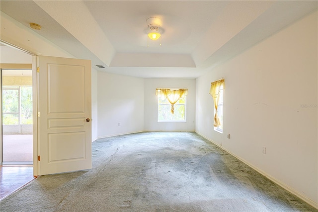 3798 N Chandler Dr, Hernando, FL 34442 - empty room featuring carpet floors, plenty of natural light, a raised ceiling, and a smoke detector
