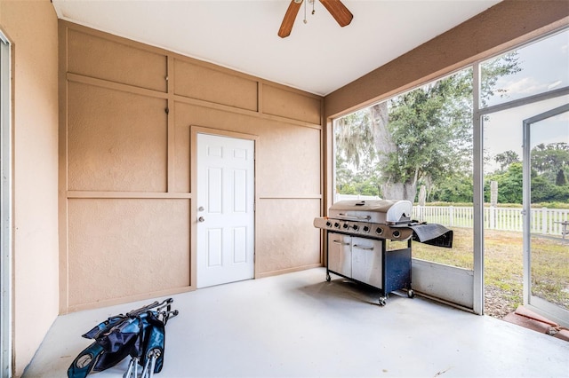 3281 Enclave Blvd, Mulberry, FL 33860 - sunroom / solarium featuring a ceiling fan and plenty of natural light