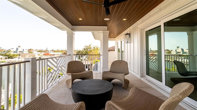 531 68th St, Holmes Beach, FL 34217 - balcony featuring a residential view and a ceiling fan