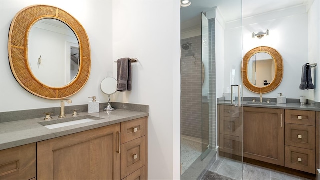 531 68th St, Holmes Beach, FL 34217 - full bath with a shower stall and two vanities