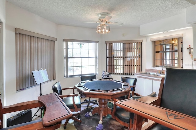 4404 Musket Dr, Lakeland, FL 33810 - office space with a ceiling fan, a sink, and a textured ceiling