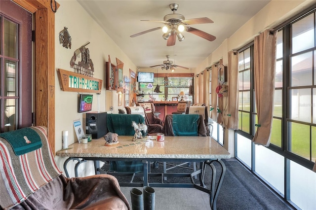 4404 Musket Dr, Lakeland, FL 33810 - home office featuring ceiling fan and carpet