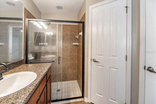 12654 Belcroft Dr, Riverview, FL 33579 - full bathroom featuring a stall shower and vanity