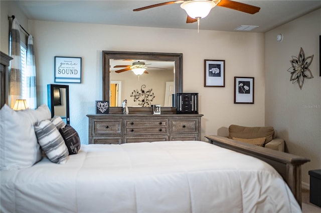 bedroom with a ceiling fan