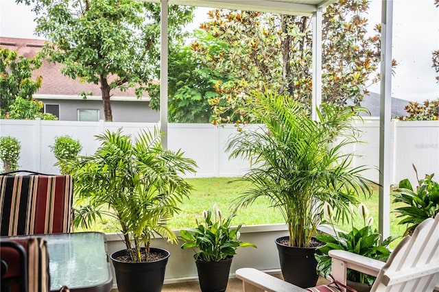 view of patio / terrace featuring fence
