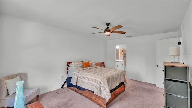 4582 Penkert Pl, Lakeland, FL 33811 - bedroom with carpet, baseboards, a ceiling fan, and ensuite bath