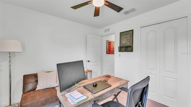 4582 Penkert Pl, Lakeland, FL 33811 - carpeted office with ceiling fan