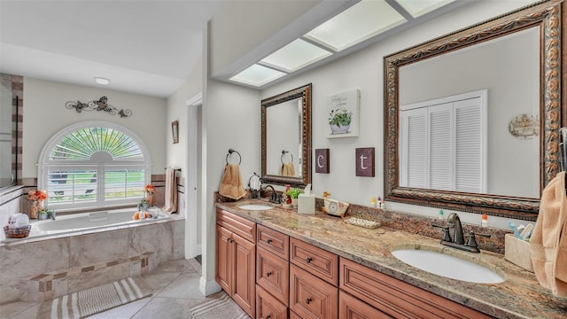 2912 Aston Ave, Plant City, FL 33566 - full bath with a bath, tile patterned flooring, and double vanity