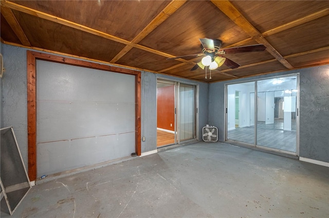 409 San Jose Dr, Winter Haven, FL 33884 - unfurnished room with concrete flooring, ceiling fan, and wooden ceiling