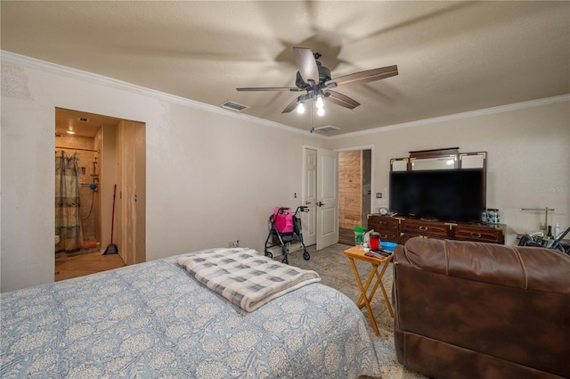 2219 New Jersey Rd, Lakeland, FL 33803 - bedroom with crown molding and ceiling fan