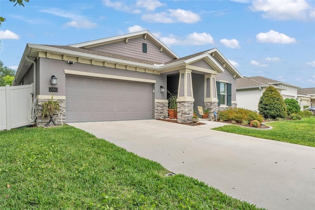 280 Pershing St, Bartow, FL 33830 - view of front of house with stone siding, driveway, a garage, and stucco siding