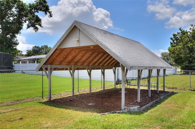 view of property's community with a carport