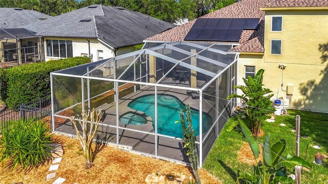 3620 Cordgrass Dr, Valrico, FL 33596 - view of swimming pool with a patio area, a lanai, and a pool with connected hot tub