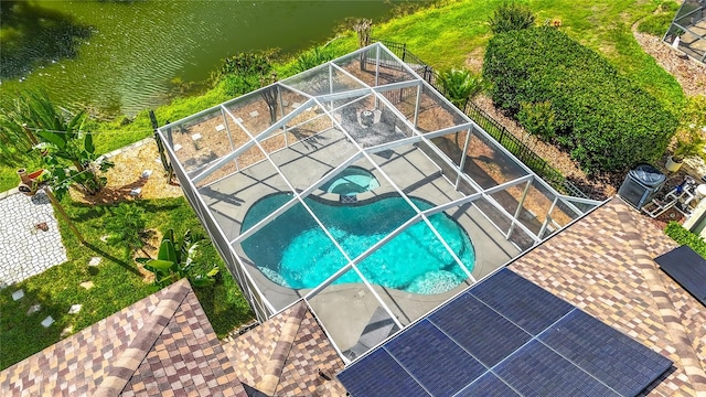 3620 Cordgrass Dr, Valrico, FL 33596 - bird's eye view of a pool area and a nearby body of water