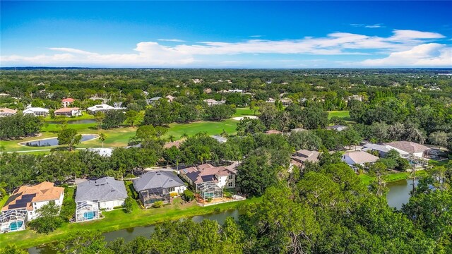 3620 Cordgrass Dr, Valrico, FL 33596 - aerial perspective of suburban area featuring a nearby body of water and a golf club