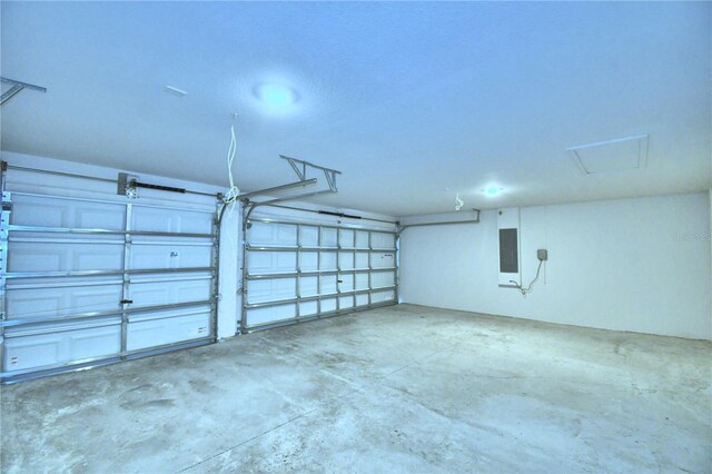 garage with electric panel