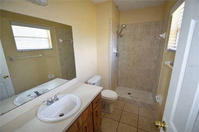 6054-6066 Hilltop Ln W, Lakeland, FL 33809 - full bathroom with toilet, vanity, a tile shower, and plenty of natural light