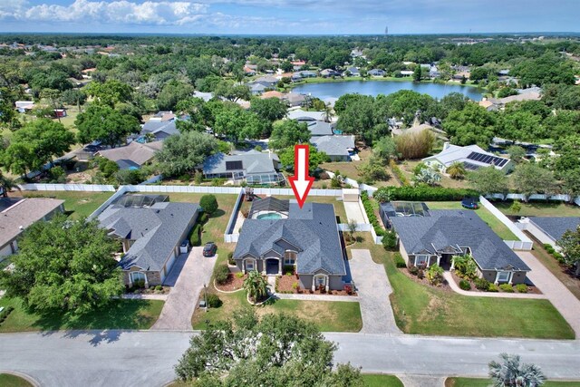 2032 Indian Sky Cir, Lakeland, FL 33813 - aerial view of residential area featuring a large body of water