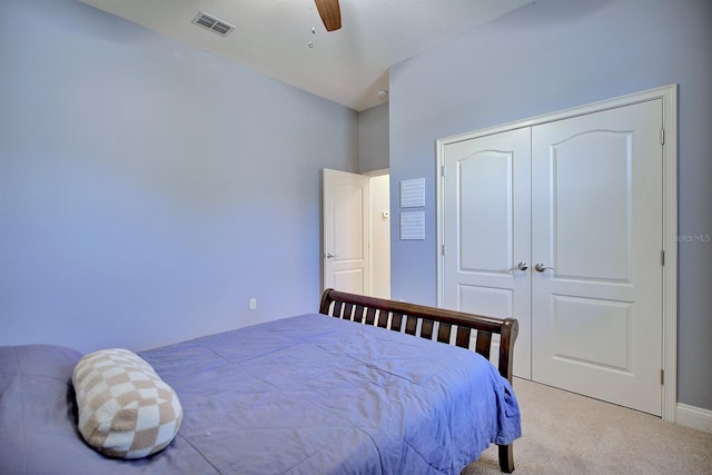 2032 Indian Sky Cir, Lakeland, FL 33813 - carpeted bedroom with a closet and a ceiling fan
