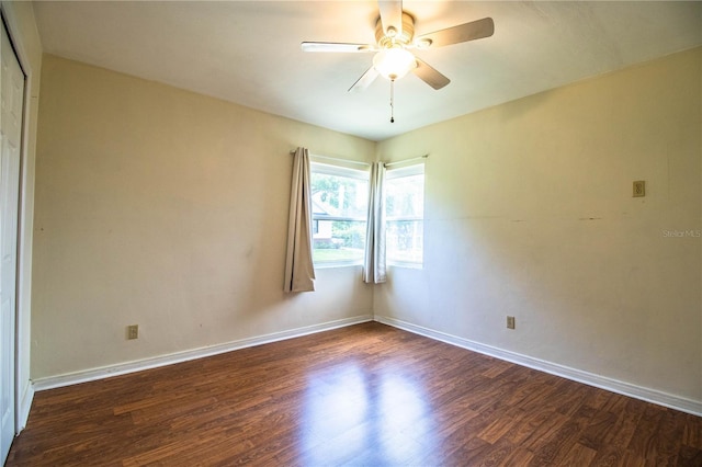 2710 Fairmount Ave, Lakeland, FL 33803 - spare room featuring wood finished floors, baseboards, and a ceiling fan