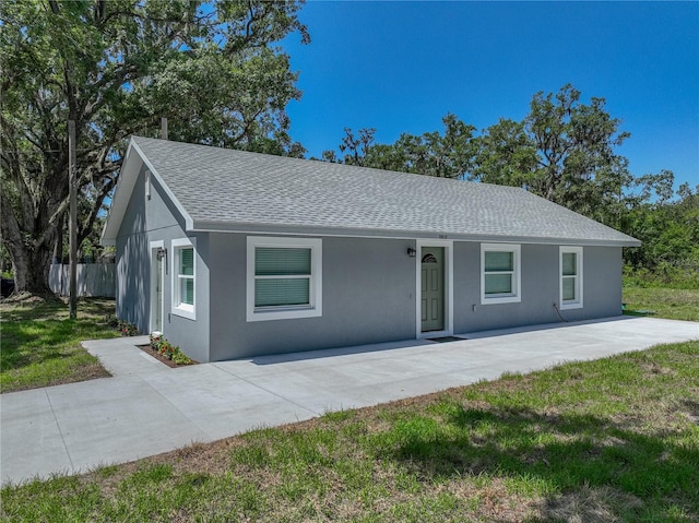 1415 Southern Ave, Lakeland, FL 33803 - single story home with roof with shingles, stucco siding, and a patio area