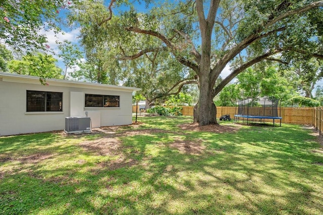 312 Palencia Pl, Lakeland, FL 33803 - fenced backyard with a trampoline